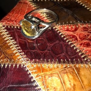 Large Citrine Gem High Rise Unique Ring 10